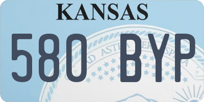 KS license plate 580BYP
