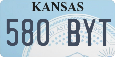 KS license plate 580BYT