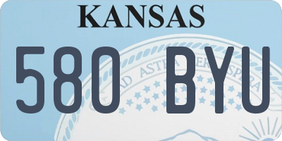 KS license plate 580BYU