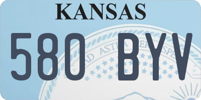 KS license plate 580BYV