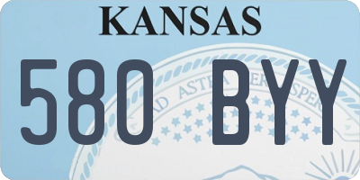 KS license plate 580BYY