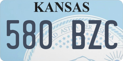 KS license plate 580BZC