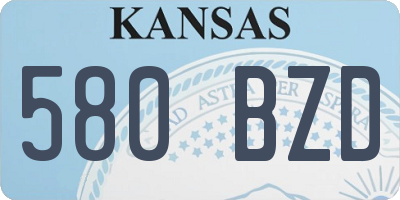 KS license plate 580BZD