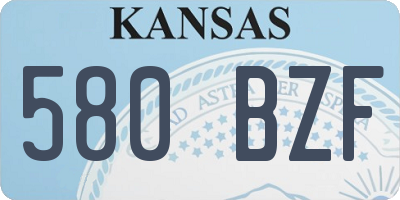 KS license plate 580BZF