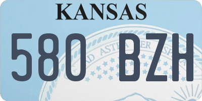 KS license plate 580BZH