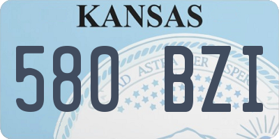 KS license plate 580BZI