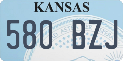 KS license plate 580BZJ