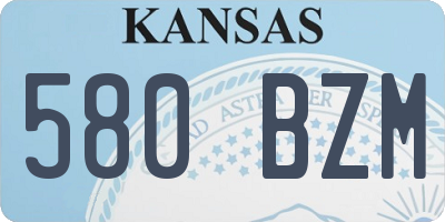 KS license plate 580BZM