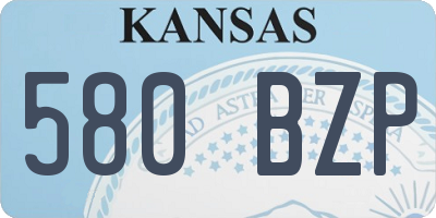 KS license plate 580BZP