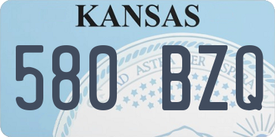 KS license plate 580BZQ