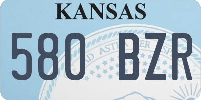 KS license plate 580BZR