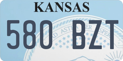 KS license plate 580BZT