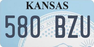 KS license plate 580BZU