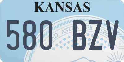 KS license plate 580BZV