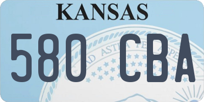 KS license plate 580CBA