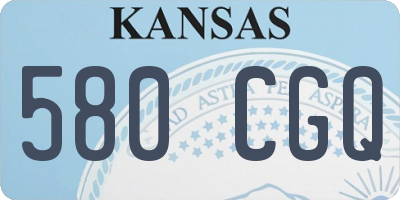 KS license plate 580CGQ