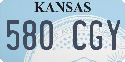 KS license plate 580CGY