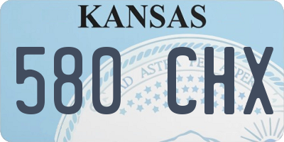KS license plate 580CHX
