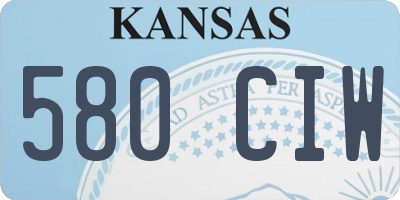 KS license plate 580CIW