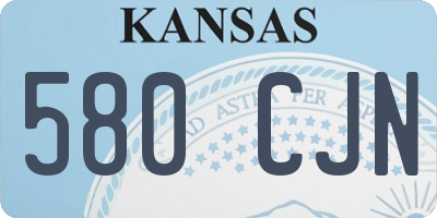 KS license plate 580CJN