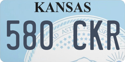 KS license plate 580CKR