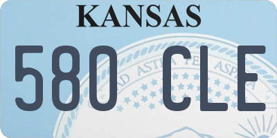 KS license plate 580CLE