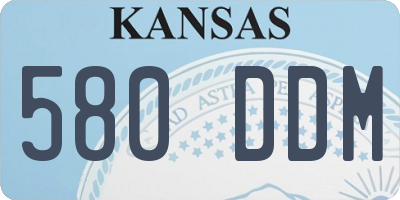 KS license plate 580DDM