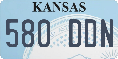 KS license plate 580DDN