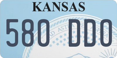 KS license plate 580DDO