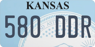 KS license plate 580DDR