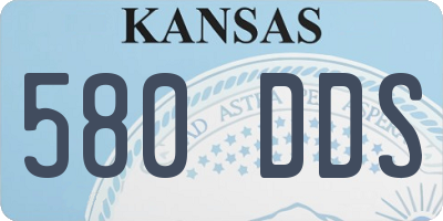 KS license plate 580DDS