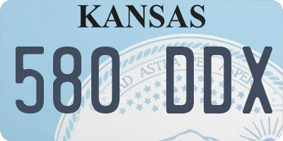 KS license plate 580DDX