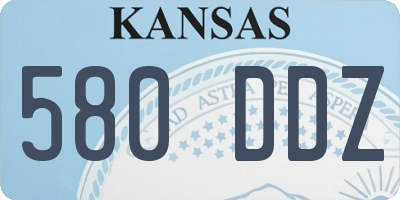 KS license plate 580DDZ