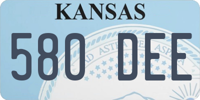KS license plate 580DEE