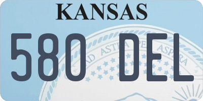 KS license plate 580DEL