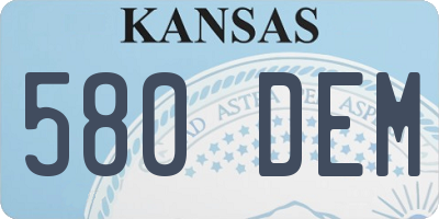 KS license plate 580DEM
