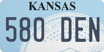 KS license plate 580DEN