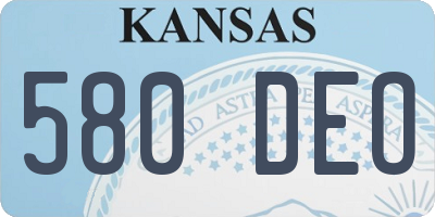 KS license plate 580DEO