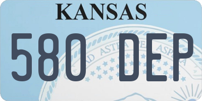 KS license plate 580DEP