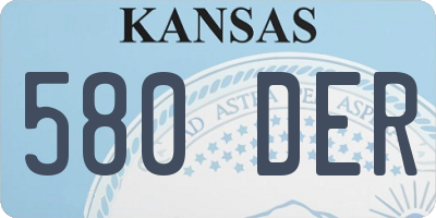 KS license plate 580DER