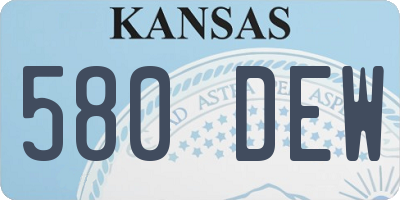KS license plate 580DEW