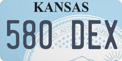 KS license plate 580DEX