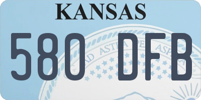 KS license plate 580DFB