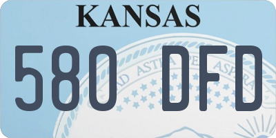 KS license plate 580DFD