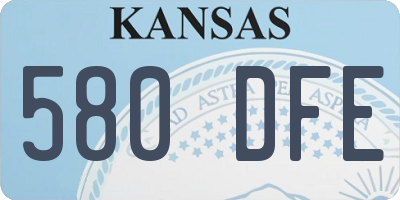 KS license plate 580DFE