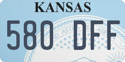 KS license plate 580DFF