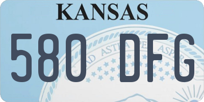 KS license plate 580DFG