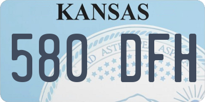 KS license plate 580DFH