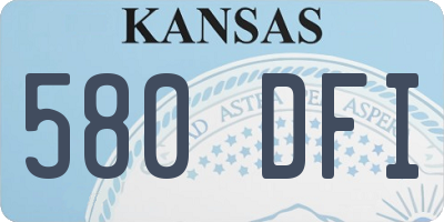 KS license plate 580DFI