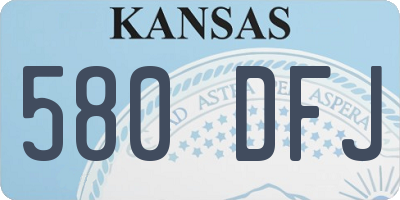 KS license plate 580DFJ